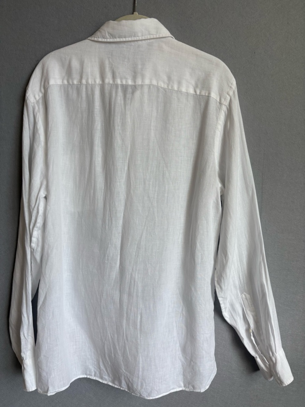 Murano White Long-Sleeve 100% Linen Casual Button-Down Shirt or Coverup sz M - Picture 5 of 7